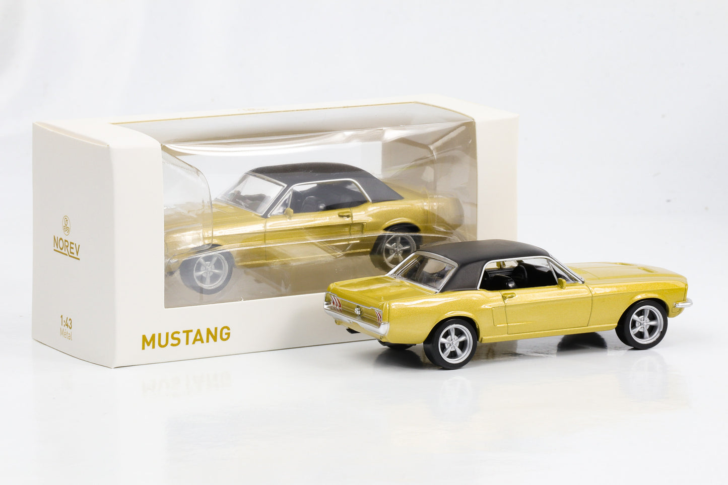 1:43 Ford Mustang gold metallic 1968 Norev Jet Car diecast