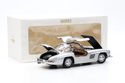 1:18 Norev Mercedes-Benz 300 SL Gullwing Flügeltürer W198 1954 silber 183857