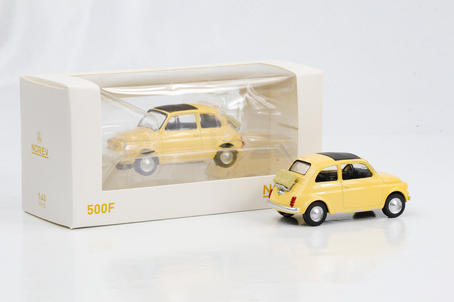 1:43 Fiat 500F tahitigelb 1965 Norev Jet Car diecast