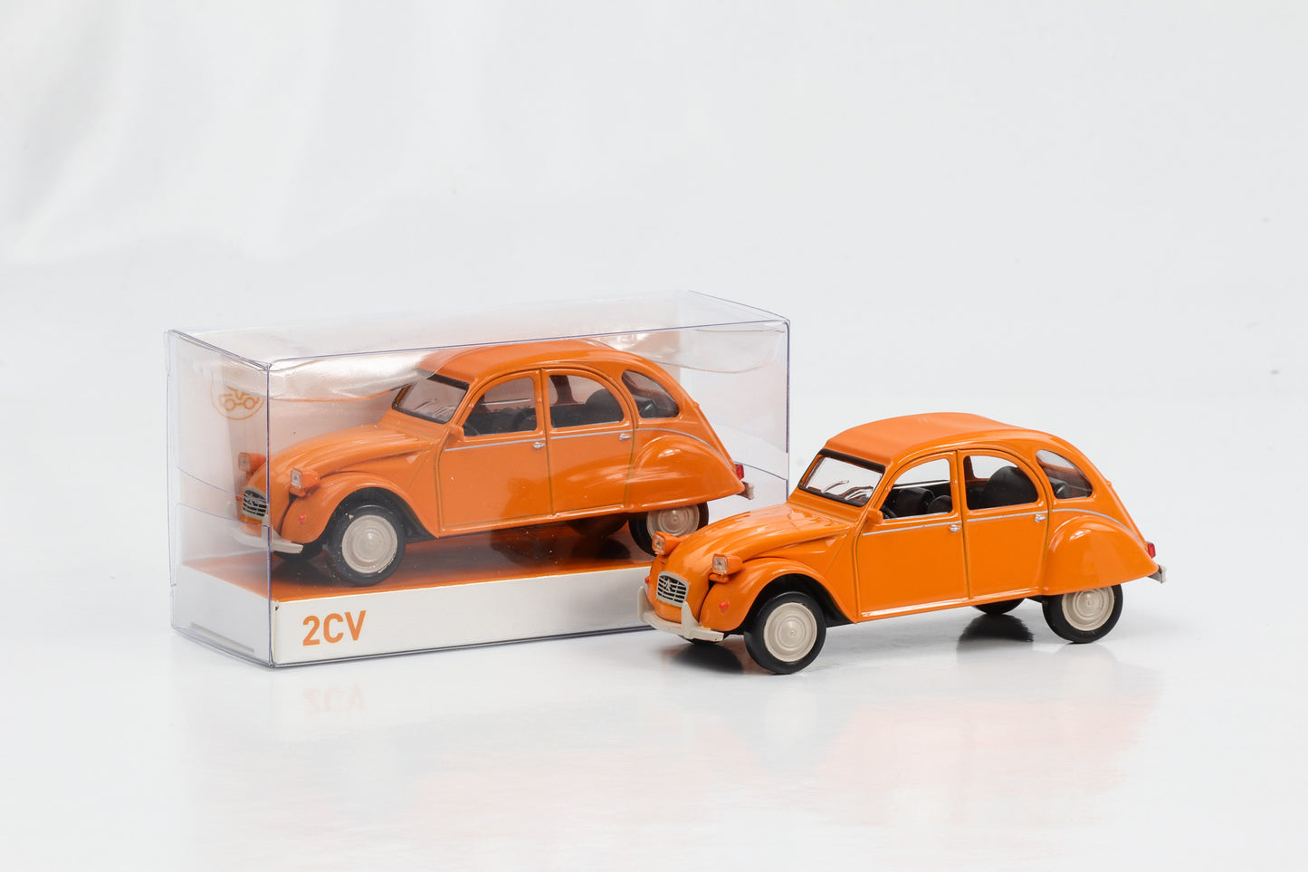 1:43 Citroen 2CV 6 Club mandarin orange 1979 Norev Jet Car diecast