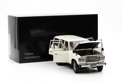 1:18 Kyosho Toyota Land Cruiser 60 (J60) 1980 weiß 08956W – Full Opening