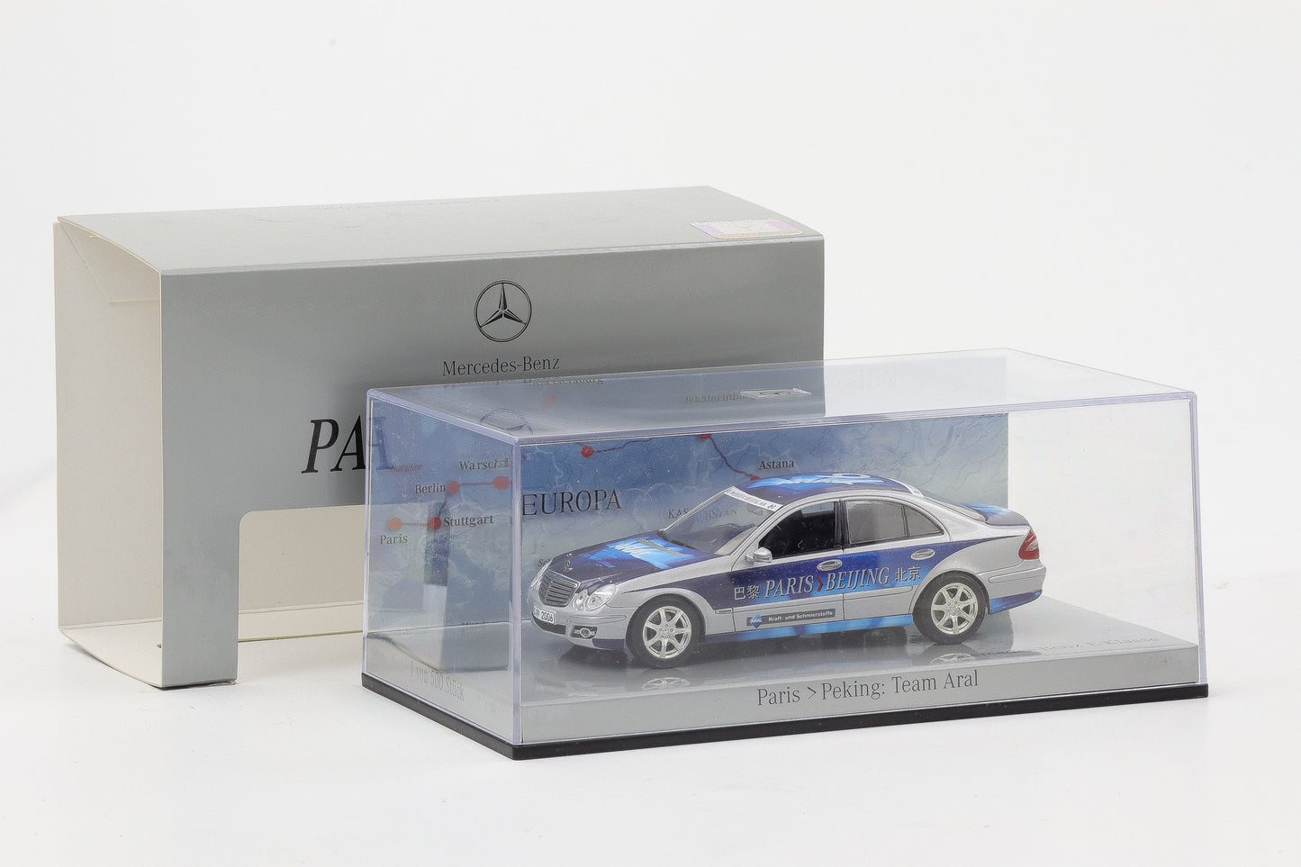 1:43 Minichamps Mercedes-Benz E-Klasse Rally Paris - Peking Team Aral 2006