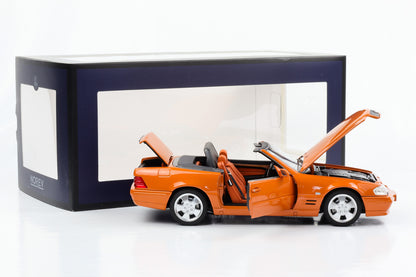 1:18 Mercedes-Benz 500 SL R129 mit Softtop orange metallic Norev Dealer