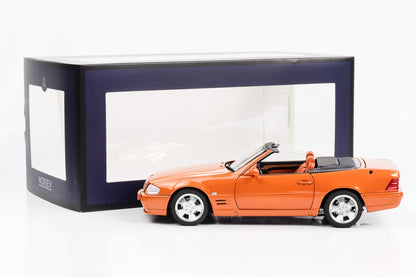 1:18 Mercedes-Benz 500 SL R129 mit Softtop orange metallic Norev Dealer