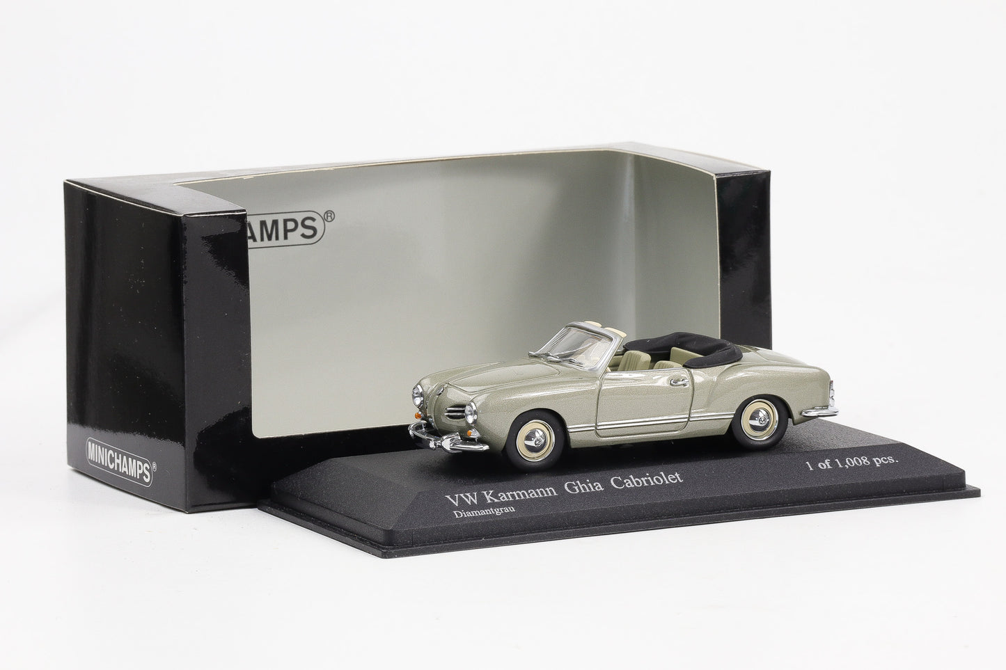 1:43 Minichamps VW Karmann Ghia Cabriolet 1957 diamantgrau metallic