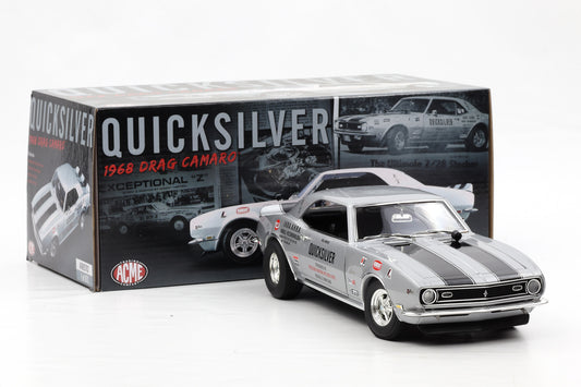 1:18 Chevrolet Camaro Z/28 „Quicksilver“ Drag Racing 1968 ACME Full Opening