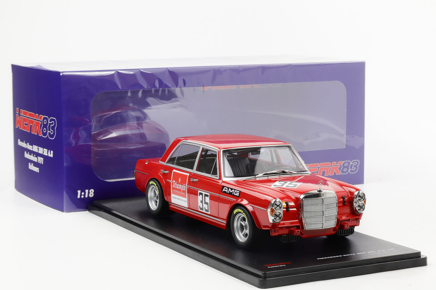 1:18 Werk83 Mercedes Benz AMG 300 SEL 6.3 #35 Hockenheim 1971 Kelleners rote Sau