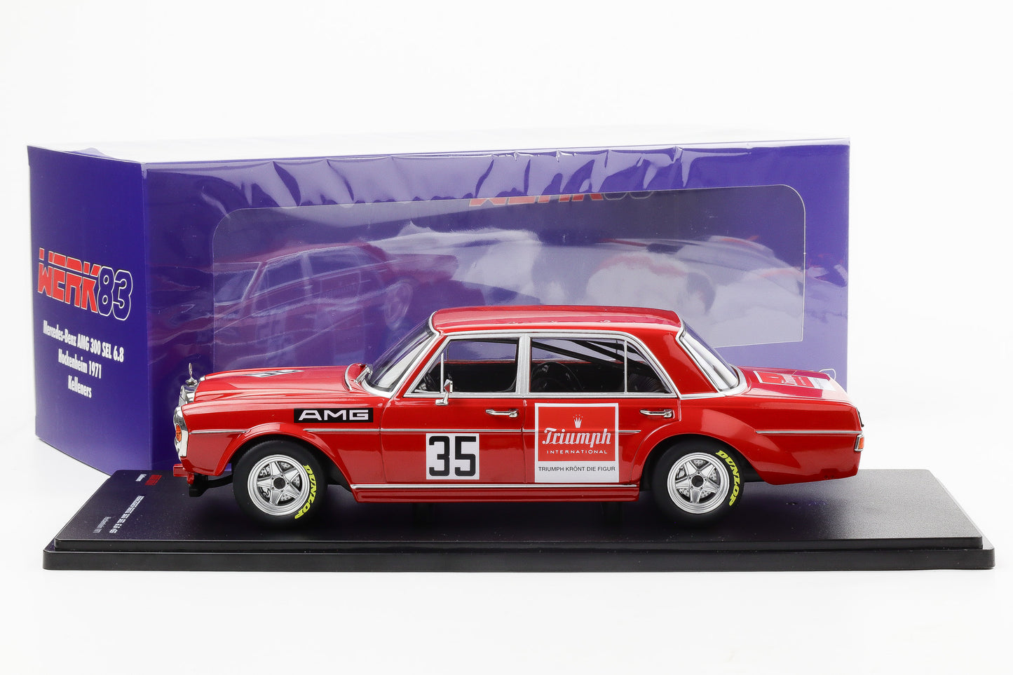 1:18 Werk83 Mercedes Benz AMG 300 SEL 6.3 #35 Hockenheim 1971 Kelleners rote Sau