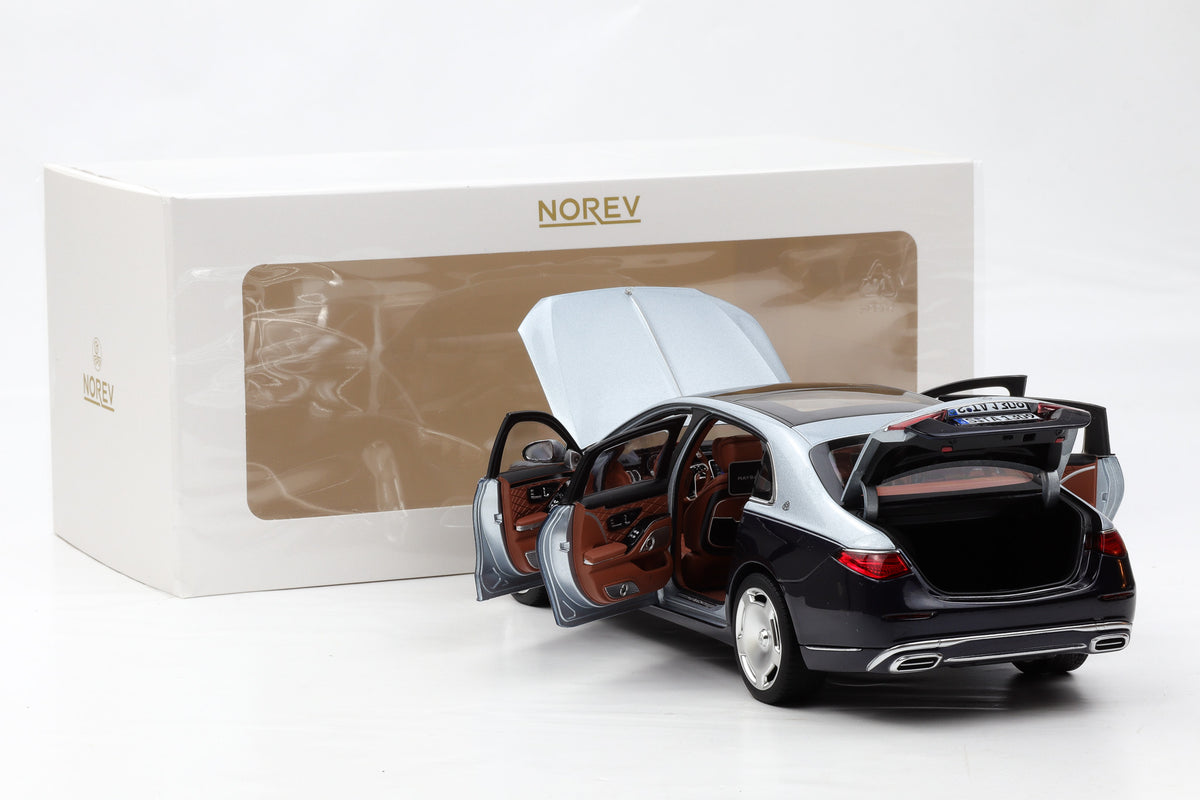 1:18 Norev Mercedes Maybach S Class Type Z223 2021 Nautical Blue / High Tech Silver