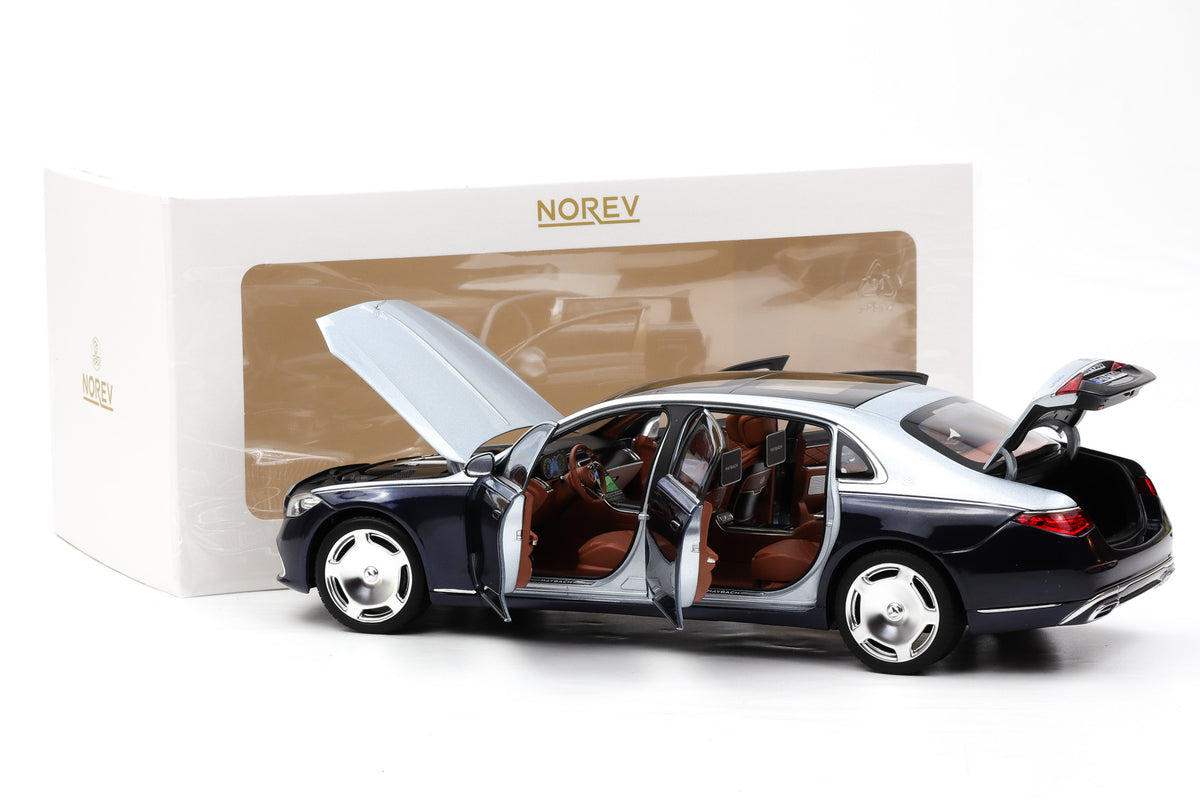 1:18 Norev Mercedes Maybach S Class Type Z223 2021 Nautical Blue / High Tech Silver