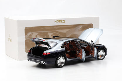 1:18 Norev Mercedes Maybach S Class Type Z223 2021 Nautical Blue / High Tech Silver