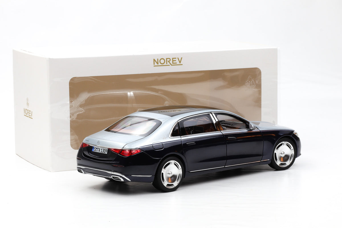 1:18 Norev Mercedes Maybach S Class Type Z223 2021 Nautical Blue / High Tech Silver