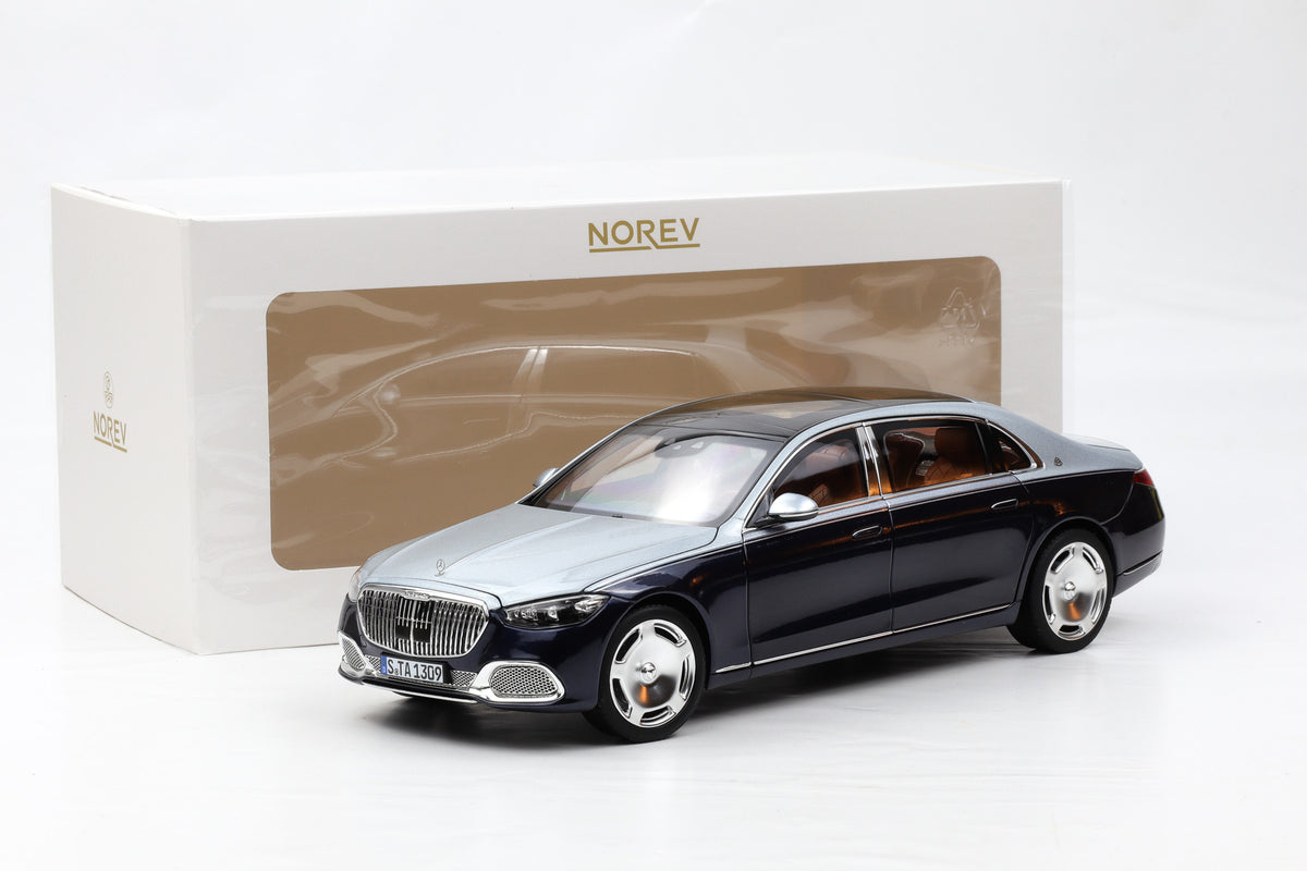 1:18 Norev Mercedes Maybach S Class Type Z223 2021 Nautical Blue / High Tech Silver