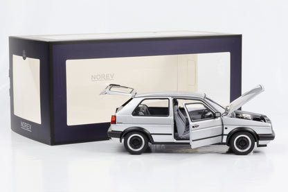 1:18 VW Golf II Memphis 1988 silbergrau-metallic Norev full opening limited