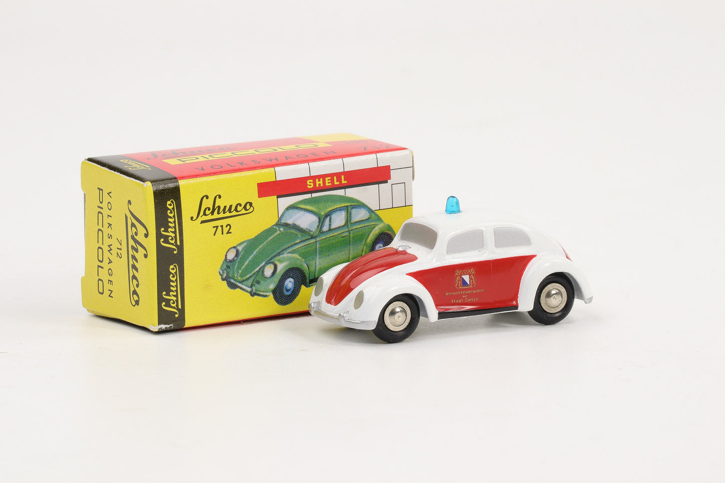 1:90 Schuco Piccolo VW Käfer Berufsfeuerwehr Zürich weiß-rot
