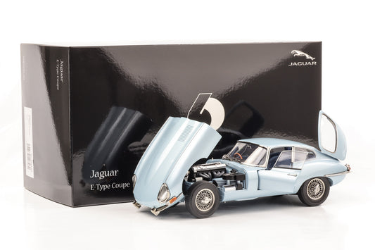 1:18 Jaguar E-Type Coupe RHD Series 1 1961 silver blue Kyosho full opening