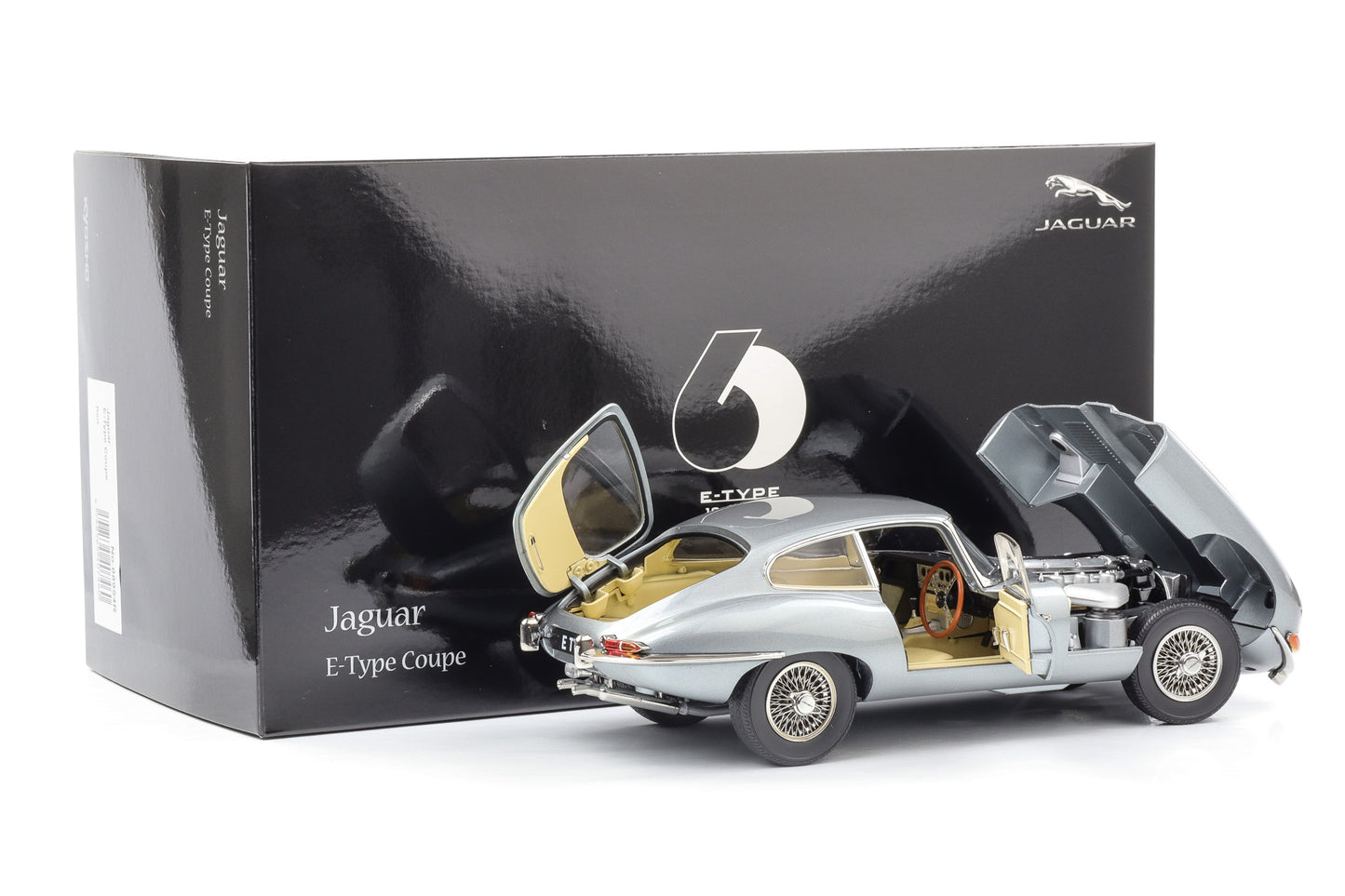 1:18 Jaguar E-Type Coupe RHD Series 1 1961 dark grey metallic Kyosho full opening