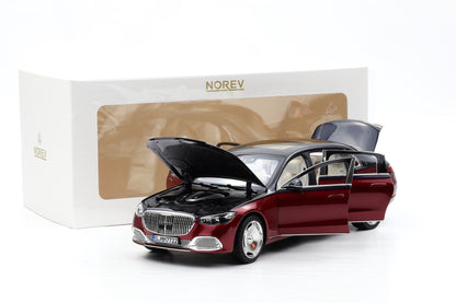 1:18 Norev Mercedes Maybach S 680 4MATIC (Z223) 2021  Nautical Blue Patagonia Red