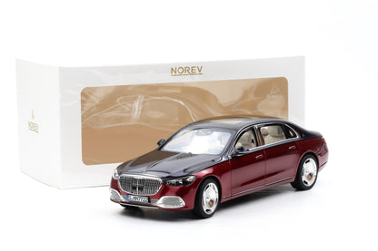 1:18 Norev Mercedes Maybach S 680 4MATIC (Z223) 2021  Nautical Blue Patagonia Red