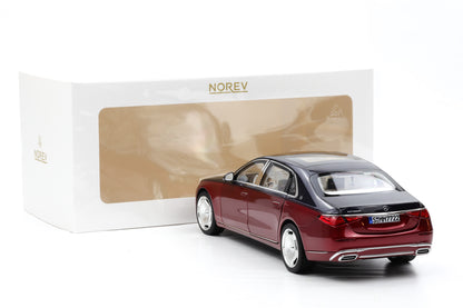 1:18 Norev Mercedes Maybach S 680 4MATIC (Z223) 2021  Nautical Blue Patagonia Red