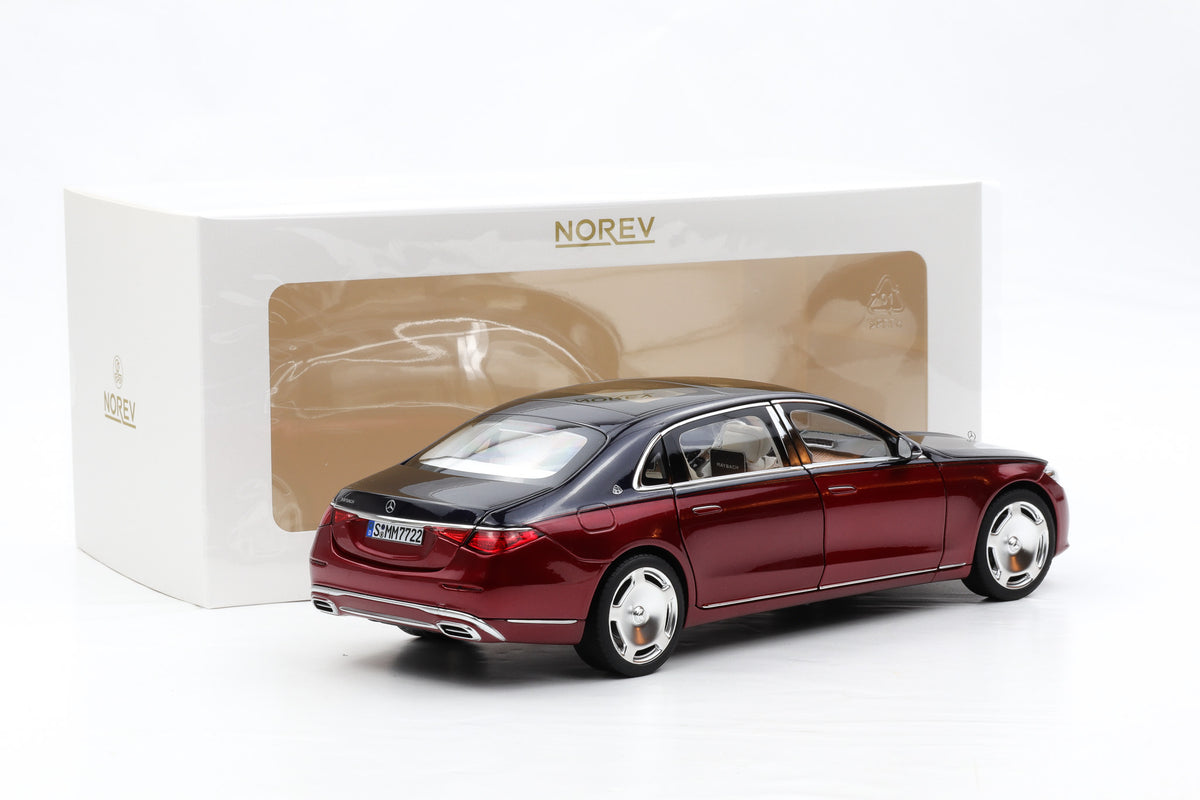 1:18 Norev Mercedes Maybach S 680 4MATIC (Z223) 2021  Nautical Blue Patagonia Red