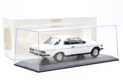 1:18 Norev Mercedes-Benz 280 CE Coupe C123 1980 white + Vitrine