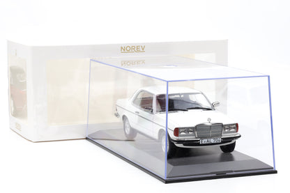 1:18 Norev Mercedes-Benz 280 CE Coupe C123 1980 white + Vitrine