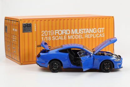 1:18 Diecast Masters Ford Mustang GT 5.0 Coupe LHD Kona blue 2019