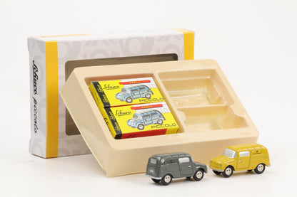 1:90 Schuco Piccolo 2x Volkswagen Fridolin Deutsche Bundespost Set gelb/grau Art.Nr. 03929S