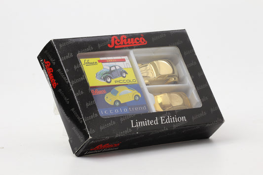 1:90 Schuco Piccolo Trend VW Brezelkäfer + New Beetle Gold Set Limitiert