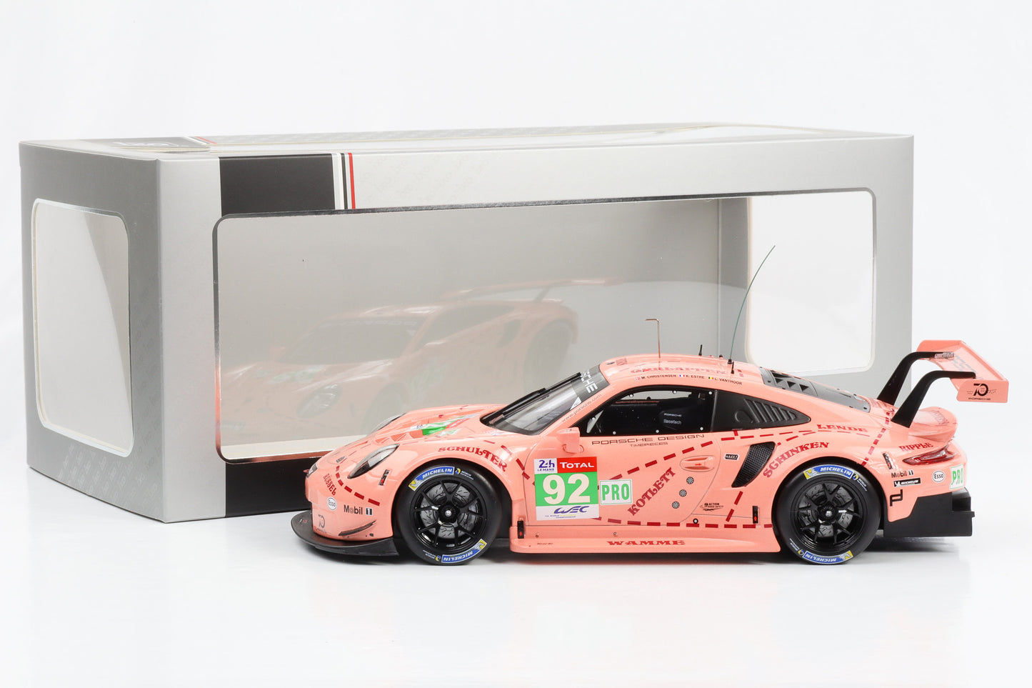 1:18 Porsche 911 991 RSR GT3 #92 Pink Pig winner LMGTE pro class 24h Le Mans 2018 IXO