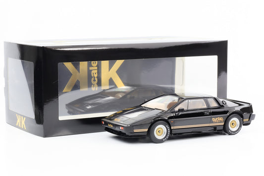 1:18 Lotus Esprit Turbo 1981 schwarz mit goldenem Dekor KK-Scale diecast