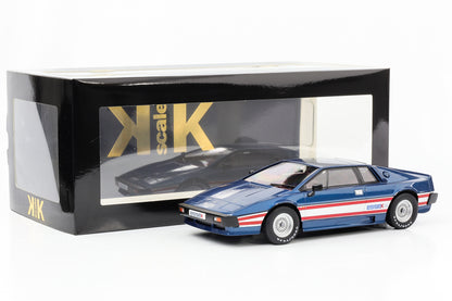 1:18 Lotus Esprit Turbo 1981 blau metallic mit Dekor silber KK-Scale diecast