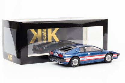 1:18 Lotus Esprit Turbo 1981 blau metallic mit Dekor silber KK-Scale diecast