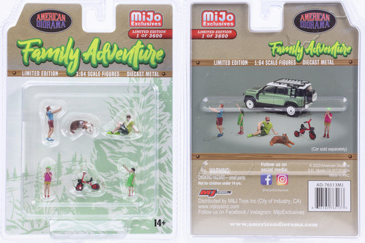 1:64 Figure Family Adventure Holiday Figures Set American Diorama Mijo