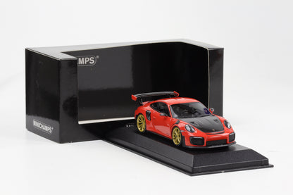 1:43 Minichamps Porsche 911 991.2 GT2RS 2018 Lavaorange goldenen Felgen 300 pcs