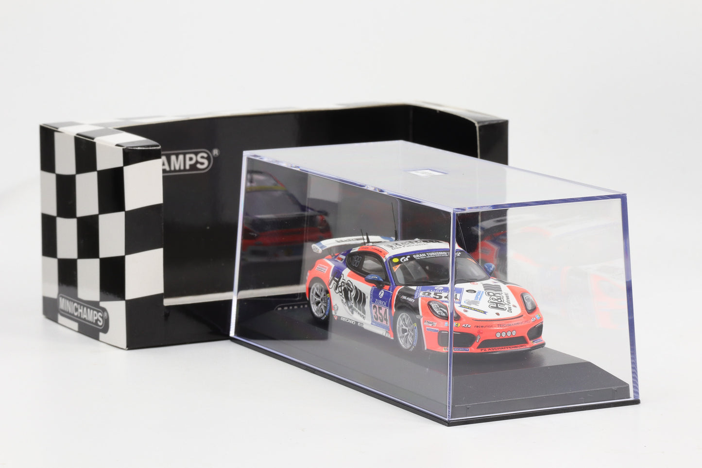 1:43 Minichamps Porsche Cayman GT4 Clubsport 24h Nürburgring 2016 raceunion Teichmann Racing