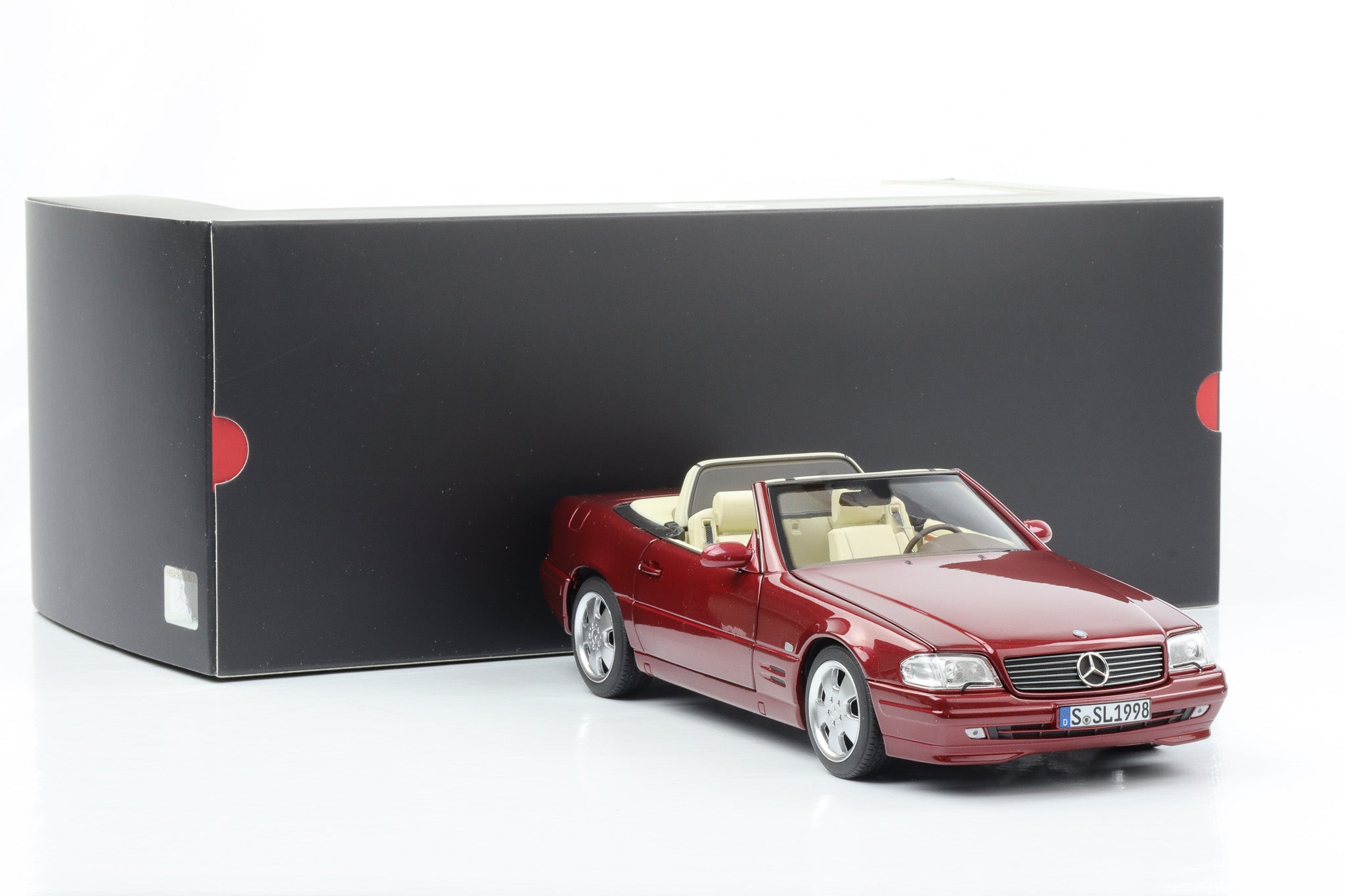 1:18 Mercedes-Benz 500 SL R129 Hard- Softtop amber red Norev Dealer ...