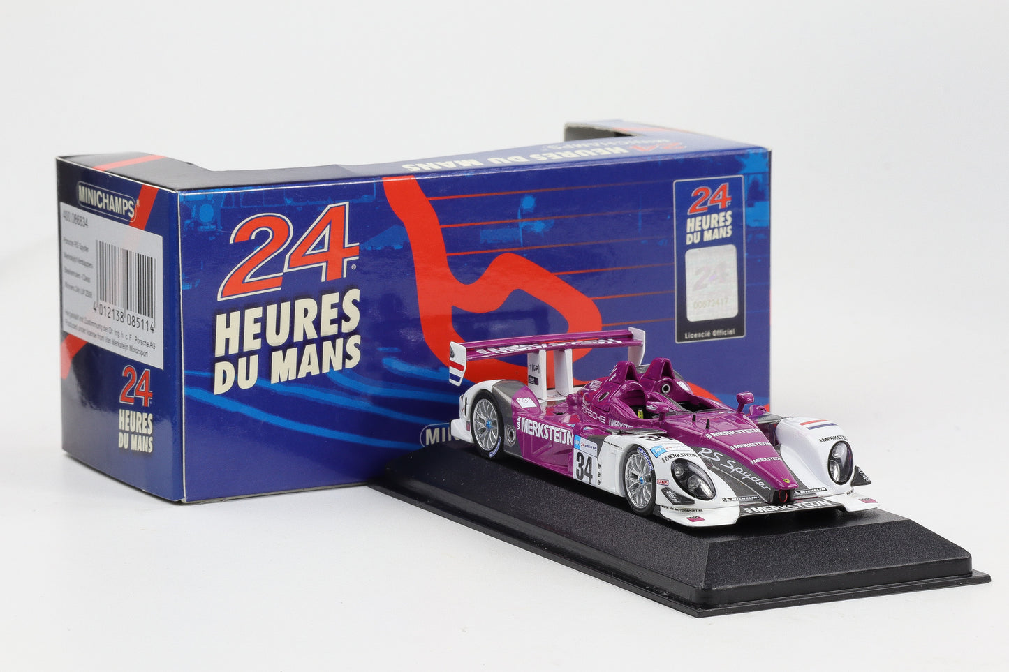 1:43 Minichamps Porsche RS Spyder #34 24H Le Mans 2008 Class Winner Verstappen
