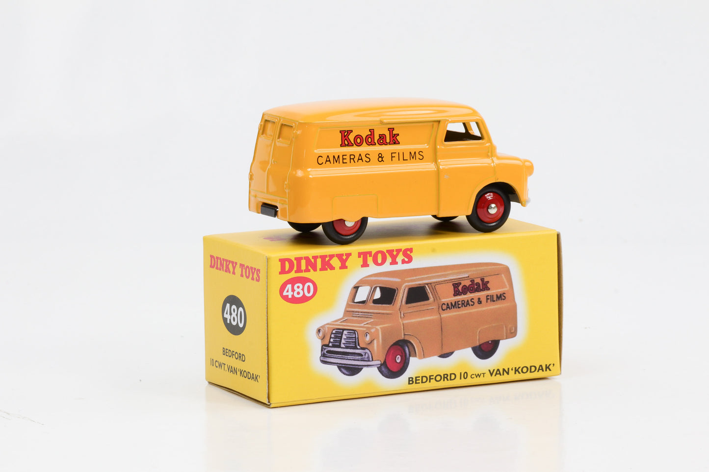 1:43 Bedford 10 CWT Van Bus Kodak laranja Dinky Toys DeAgostini Norev 480