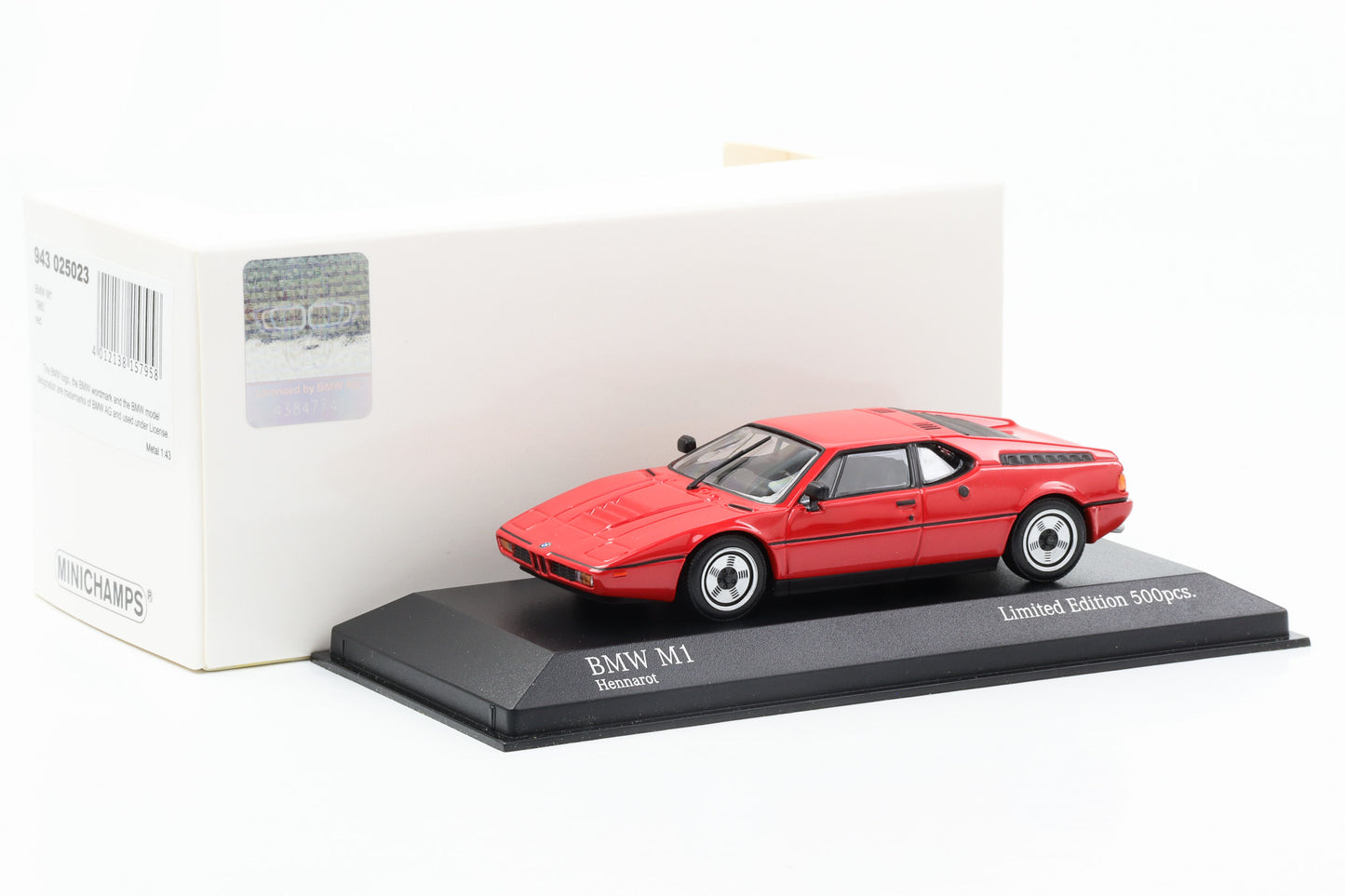 1:43 BMW M1 1980 rot Minichamps diecast limited