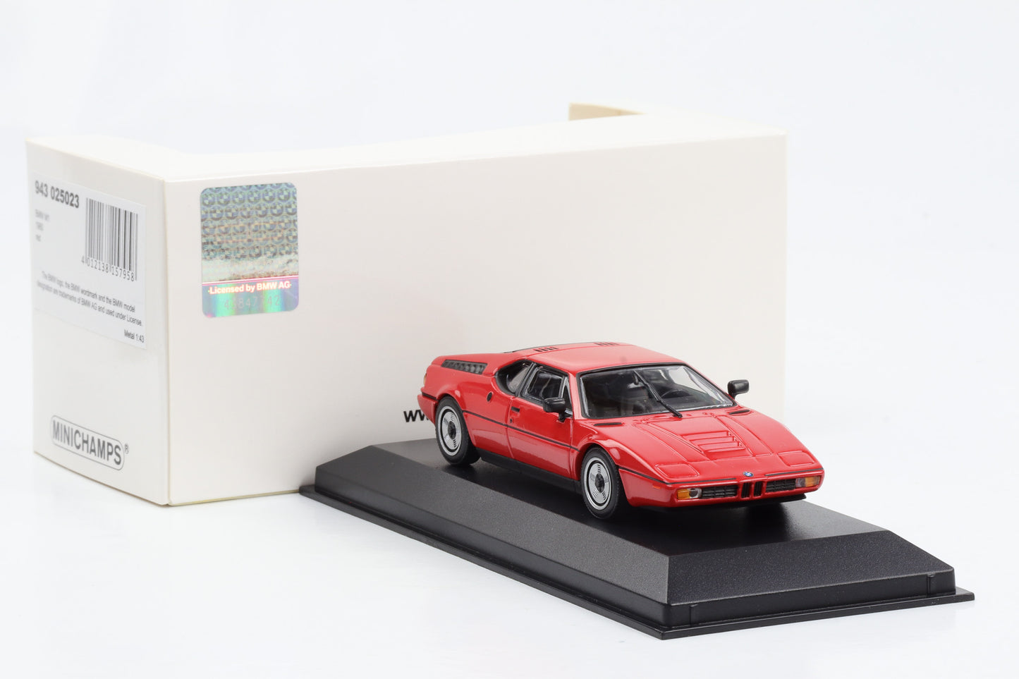 1:43 BMW M1 1980 rot Minichamps diecast limited