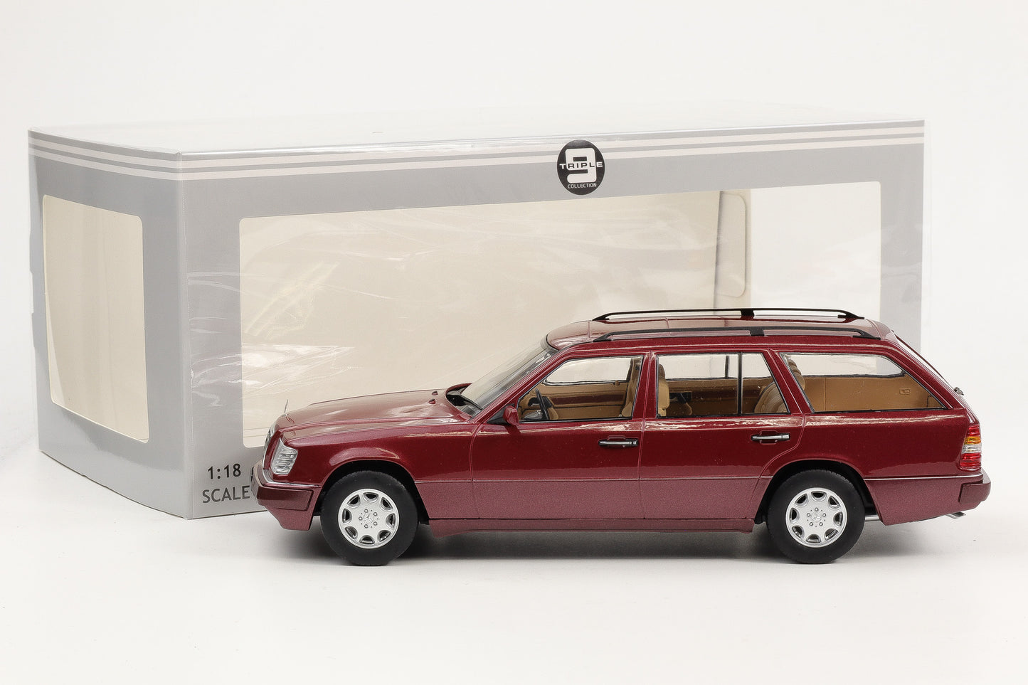 1:18 Triple9 Mercedes-Benz E-Klasse T-Modell S124 1995 almandine red Turbodiesel