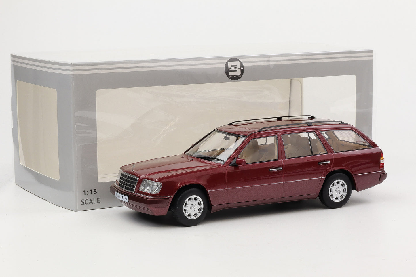 1:18 Triple9 Mercedes-Benz E-Klasse T-Modell S124 1995 almandine red Turbodiesel