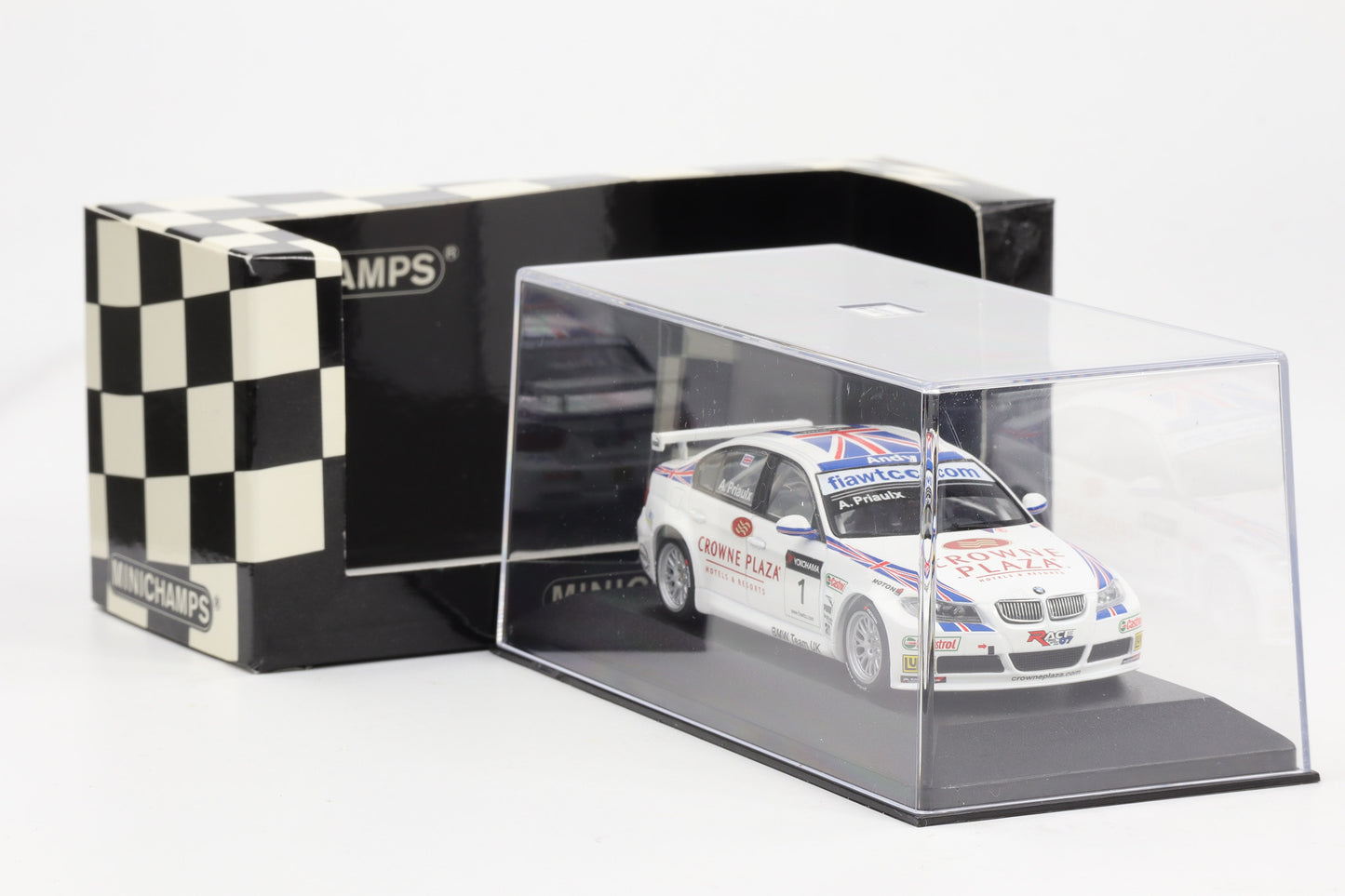 1:43 Minichamps BMW 320si WTCC Porto  2007 BMW Team UK Winner A. Priaulx