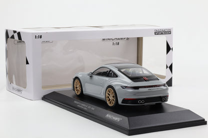 1:18 Minichamps Porsche 911 992 Carrera 4S 2023 kreide / goldene Felgen 300 pcs