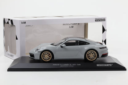 1:18 Minichamps Porsche 911 992 Carrera 4S 2023 kreide / goldene Felgen 300 pcs
