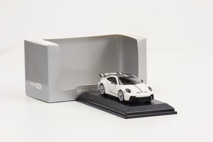 1:64 Minichamps Porsche 911 992 GT3 2021 Carrera white metallic diecast