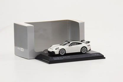 1:64 Minichamps Porsche 911 992 GT3 2021 Carrera white metallic diecast
