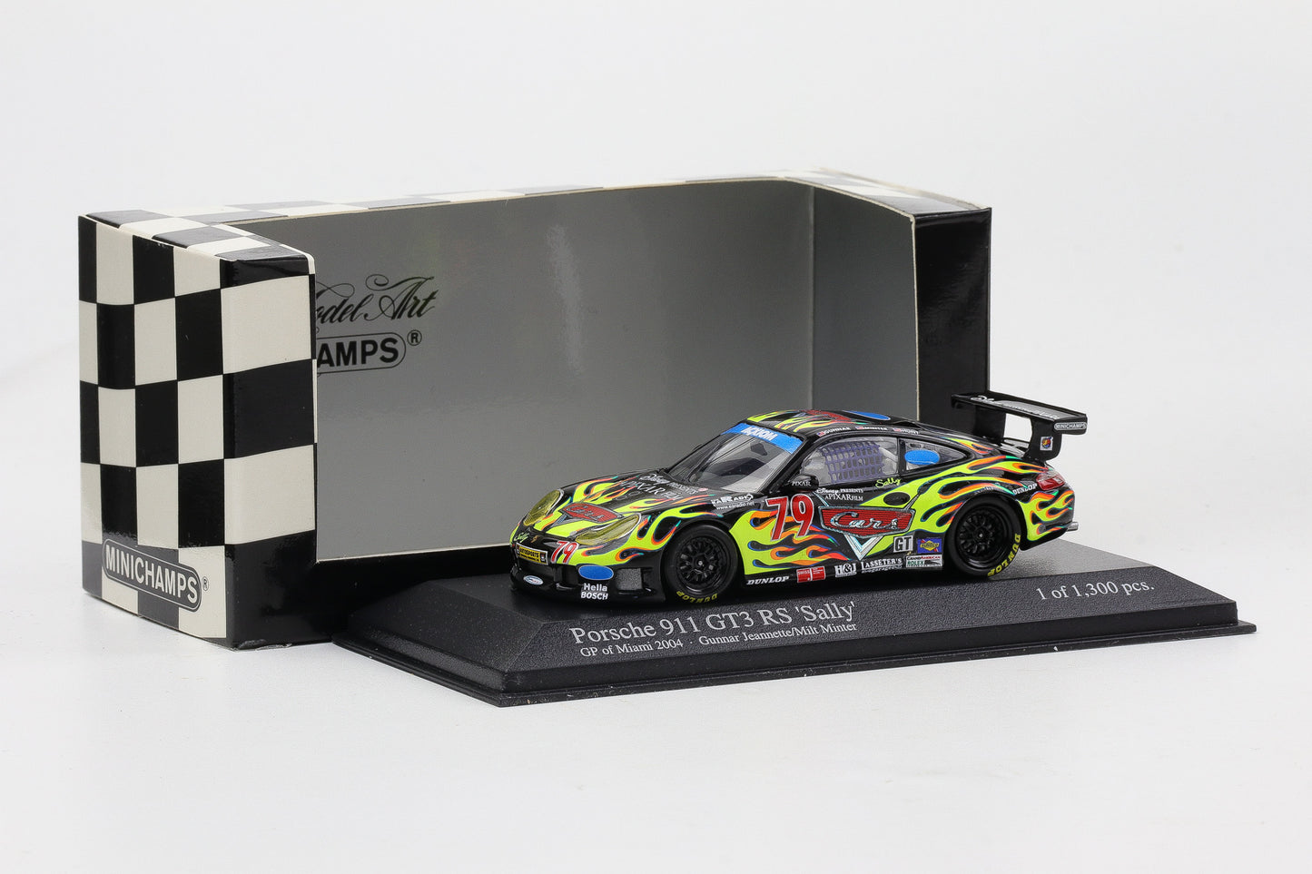 1:43 Minichamps Porsche 911 GT3 RS Sally GP Miami 2004 Disney Pixar Film